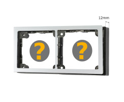 Cover frame 2-fold, white satinised & spacer frame 12mm
