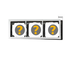 Abdeckrahmen 3-fach, weiß satiniert & Distanzrahmen 3mm