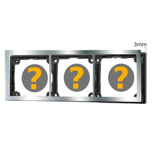Cover frame 3-gang, high-gloss chrome & spacer frame 3mm