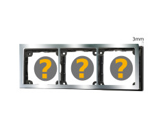 Cover frame 3-gang, high-gloss chrome & spacer frame 3mm