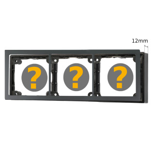 Abdeckrahmen 3-fach, schiefergrau strukturiert & Distanzrahmen 12mm