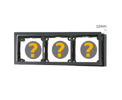 Abdeckrahmen 3-fach, schiefergrau strukturiert & Distanzrahmen 12mm