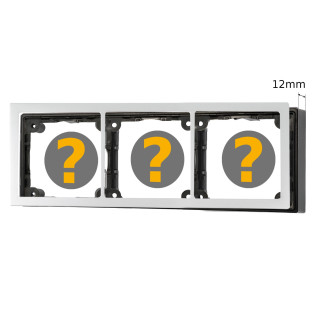 Abdeckrahmen 3-fach, weiß satiniert & Distanzrahmen 12mm