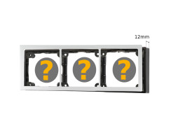 Cover frame 3-gang, white satinised & spacer frame 12mm