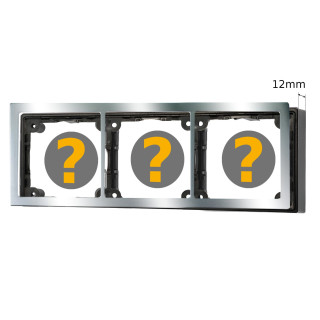 Abdeckrahmen 3-fach, chrom hochglanz & Distanzrahmen 12mm