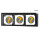 Cover frame 3-gang, black satinised & spacer frame 12mm