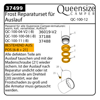 Frost Reparaturset für Armatur von Queensize Camper