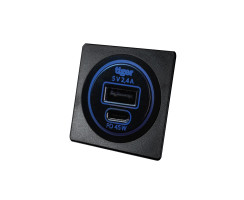 USB-C / USB-A Socket 12V QC/PD3.0 45W light-auto-off +...