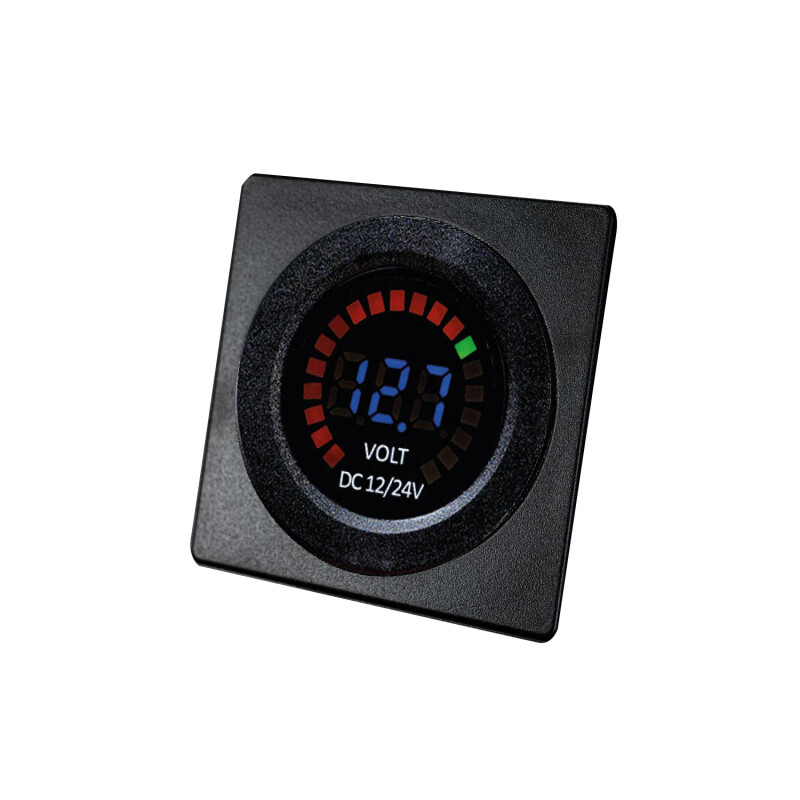 Digital Voltmeter 12V/24V with color LED Battery Level Display 'Rainb