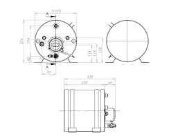 duoBOIL Hot Water Boiler with Electric Heating Loop and Coolant Heat Exchanger 9l, 120V, 500W