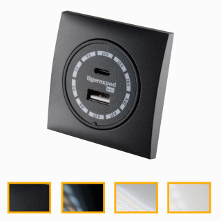 USB-C / USB-A Buck-Boost Ladegerät 100W "convertiger 100", mit od. ohne Einbaurahmen von Berker INTEGRO