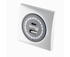USB-C / USB-A Buck-Boost Ladegerät 100W "convertiger 100" mit Berker Einbaurahmen, grau