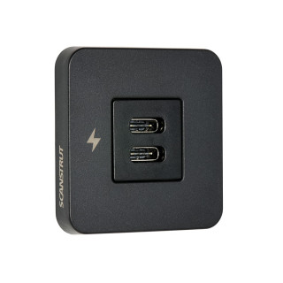 Scanstrut TILE - USB-C / USB-C Interiors Charging Socket 12/24V, black