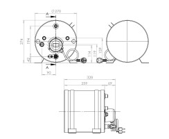 duoBOIL Warmwasserboiler mit elektrischer Heizschleife und Kühlmittel-Wärmetauscher 9l, 24V, 300W