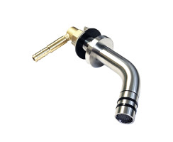 Wall outlet with cartridge and angled nozzle, stainless...