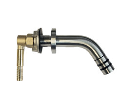 Wall outlet with cartridge and angled nozzle, stainless...