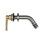 Wall outlet with cartridge and angled nozzle, stainless steel