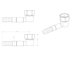 Brass elbow 1/2" UM with Quick-Fit connection and 10 mm