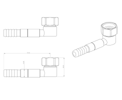 Messing Ellbogen 1/2" UM mit Quick-Fit Anschluss und...