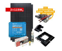 Complete Solar Kit 2 x 115Wp ULTRAblack tiger for RV,...