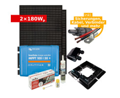 Complete Solar Kit 2x180Wp ULTRAblack tiger for RV,...