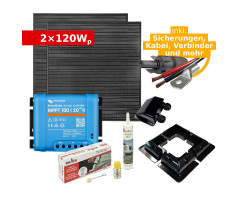 Complete Solar Kit 2x120Wp ULTRAblack tiger for RV,...