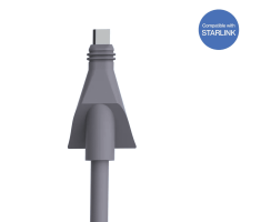 Kabeldurchführung Starlink-kompatibel, schwarz von Scanstrut, max. Ø30mm, Kabel 8,5mm