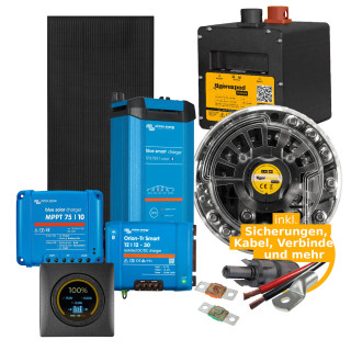 Camper Electrical COMPLETE KIT “99% Electrical Kit” – including 110Ah LiFePO4 battery and 150Wp solar system