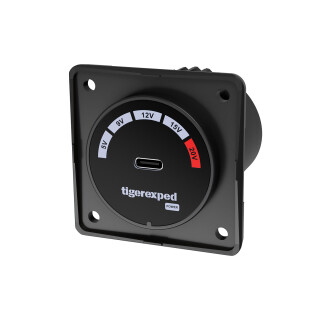 USB-C Buck-Boost Charger 100W "convertiger100" suitable for Berker Switch Range, without Mounting Frame