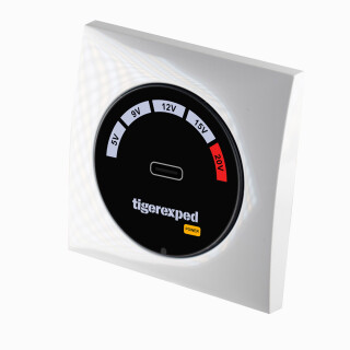 USB-C Buck-Boost Ladegerät 100W "convertiger 100" mit Berker Einbaurahmen, grau