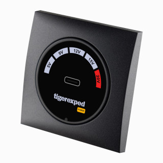 USB-C Buck-Boost Ladegerät 100W "convertiger 100" mit Berker Einbaurahmen, anthrazit