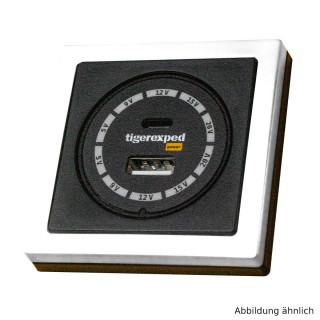 USB-C / USB-A Buck-Boost charger 100W "convertiger 100" with Inprojal Mounting Frame, white satinised