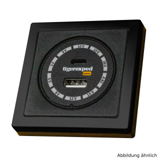 USB-C / USB-A Buck-Boost Ladegerät 100W "convertiger 100" mit Inprojal Einbaurahmen, schwarz satiniert