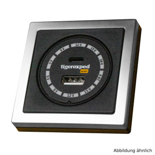 USB-C / USB-A Buck-Boost Ladegerät 100W "convertiger 100" mit Inprojal Einbaurahmen, alu matt