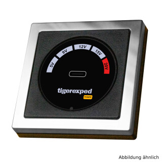 USB-C Buck-Boost Charger 100W "convertiger 100" with Inprojal Mounting Frame, matt chrome finish