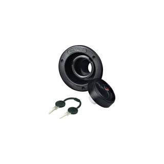 Water filler neck for campers / motorhomes, black