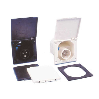 CEE Input Socket - square cover, white, loose